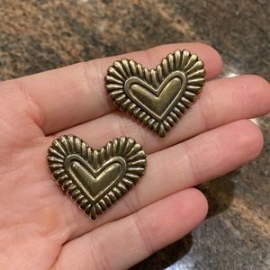 Jeep Collins Brass Heart Earrings